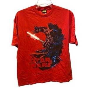 Vintage Star Wars Darth Vader Battle Red Shirt Men‎ Extra Large XL Graphic